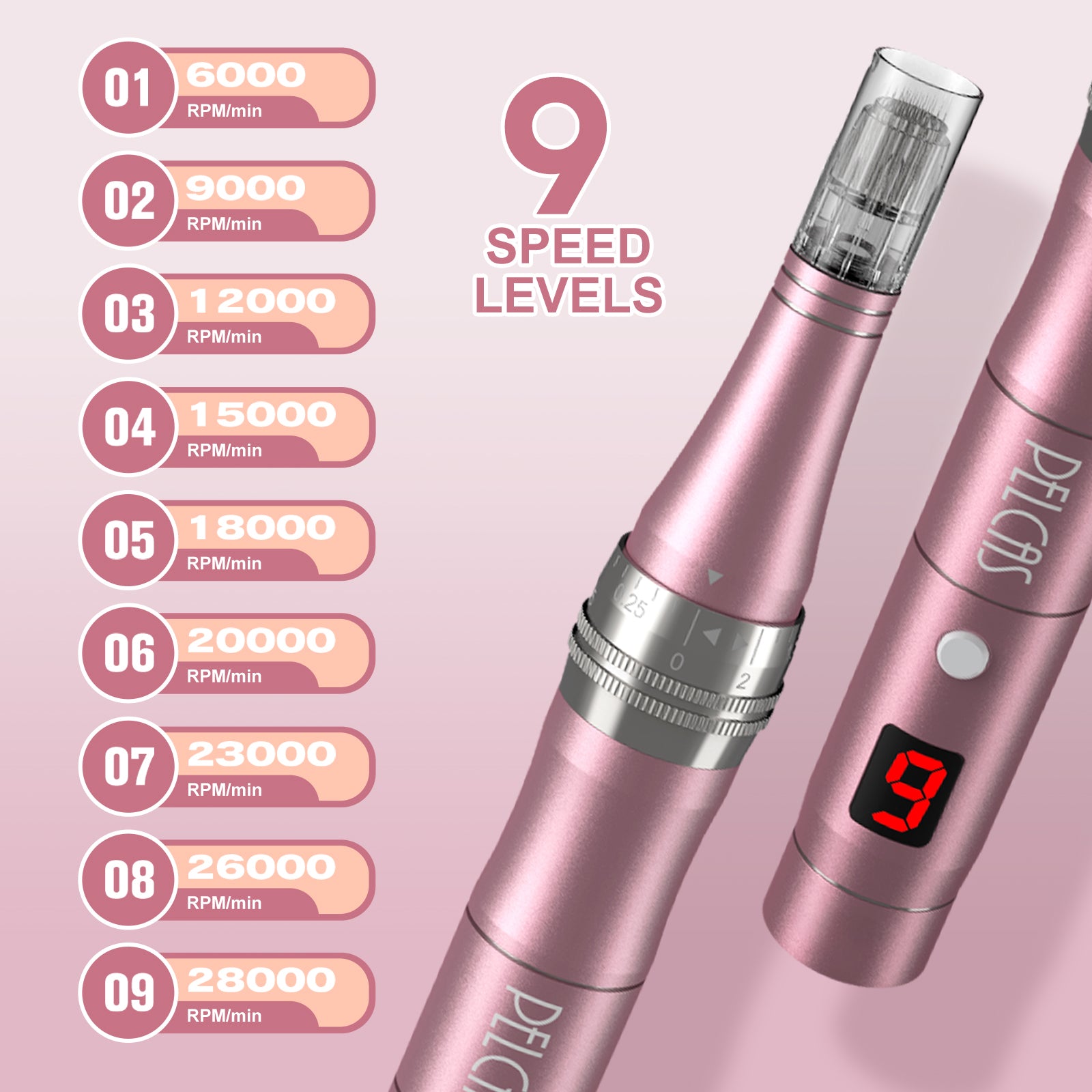 PELCAS Cordless Microneedling Pen