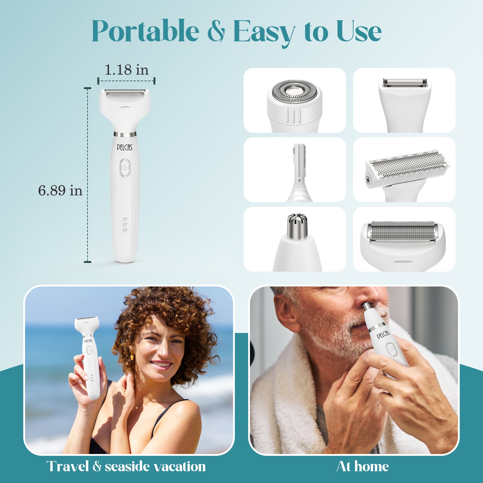 PELCAS 6-in-1 cordless Bikini trimmer kit