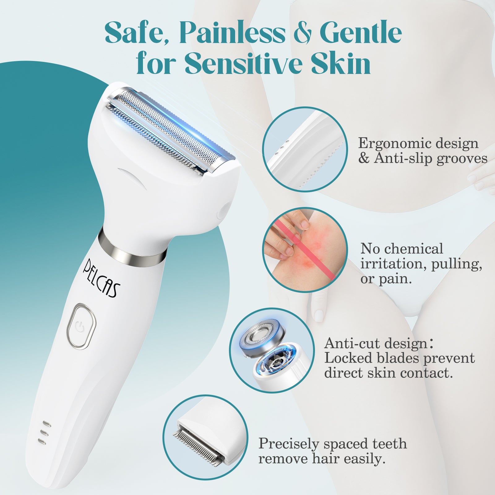 PELCAS 6-in-1 cordless Bikini trimmer kit
