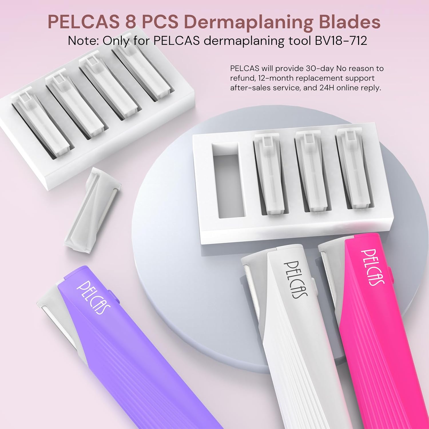 PELCAS Mini Electric Dermaplaning Tool Kit Replacement Blade Set