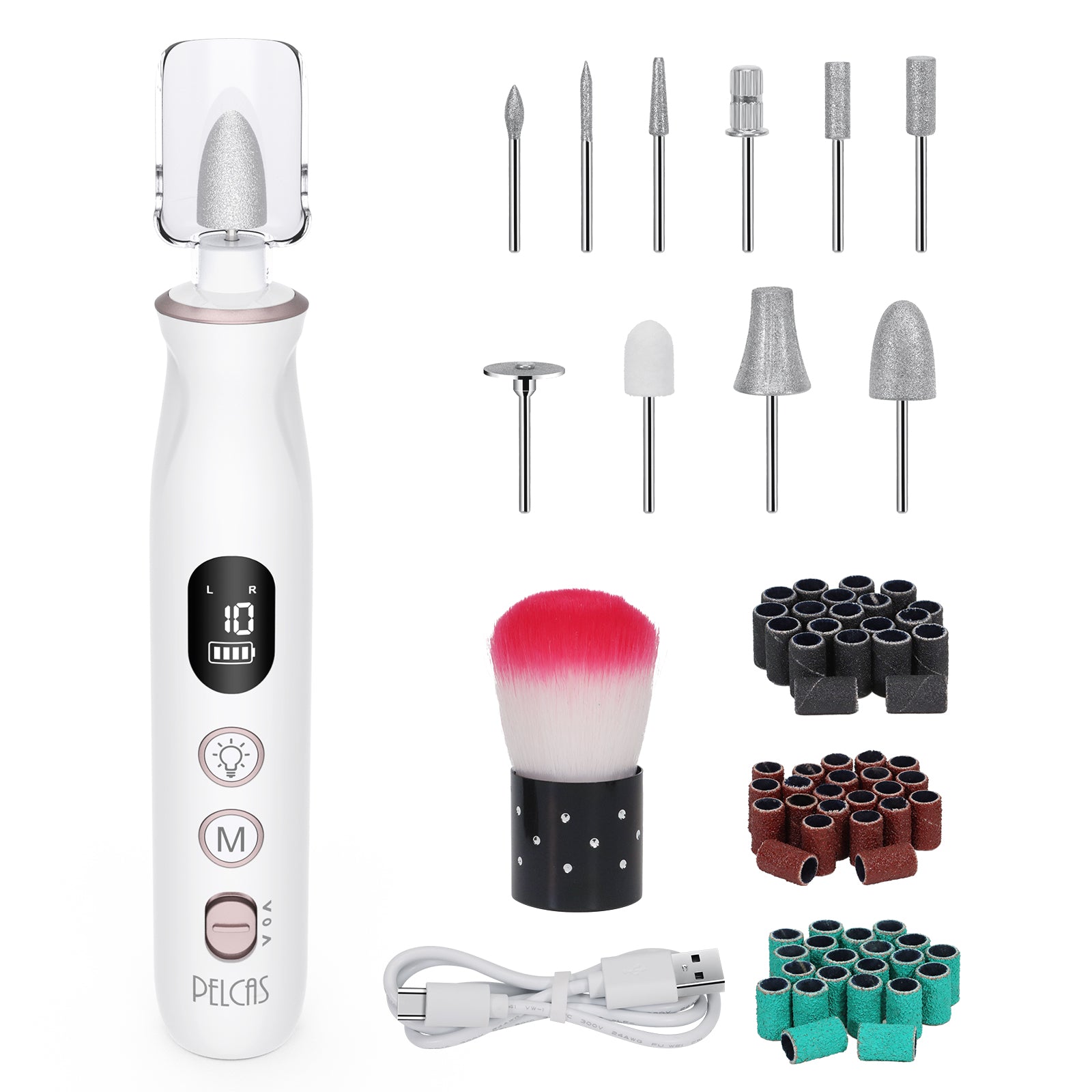 PELCAS 10 Speed Electric Nail File 