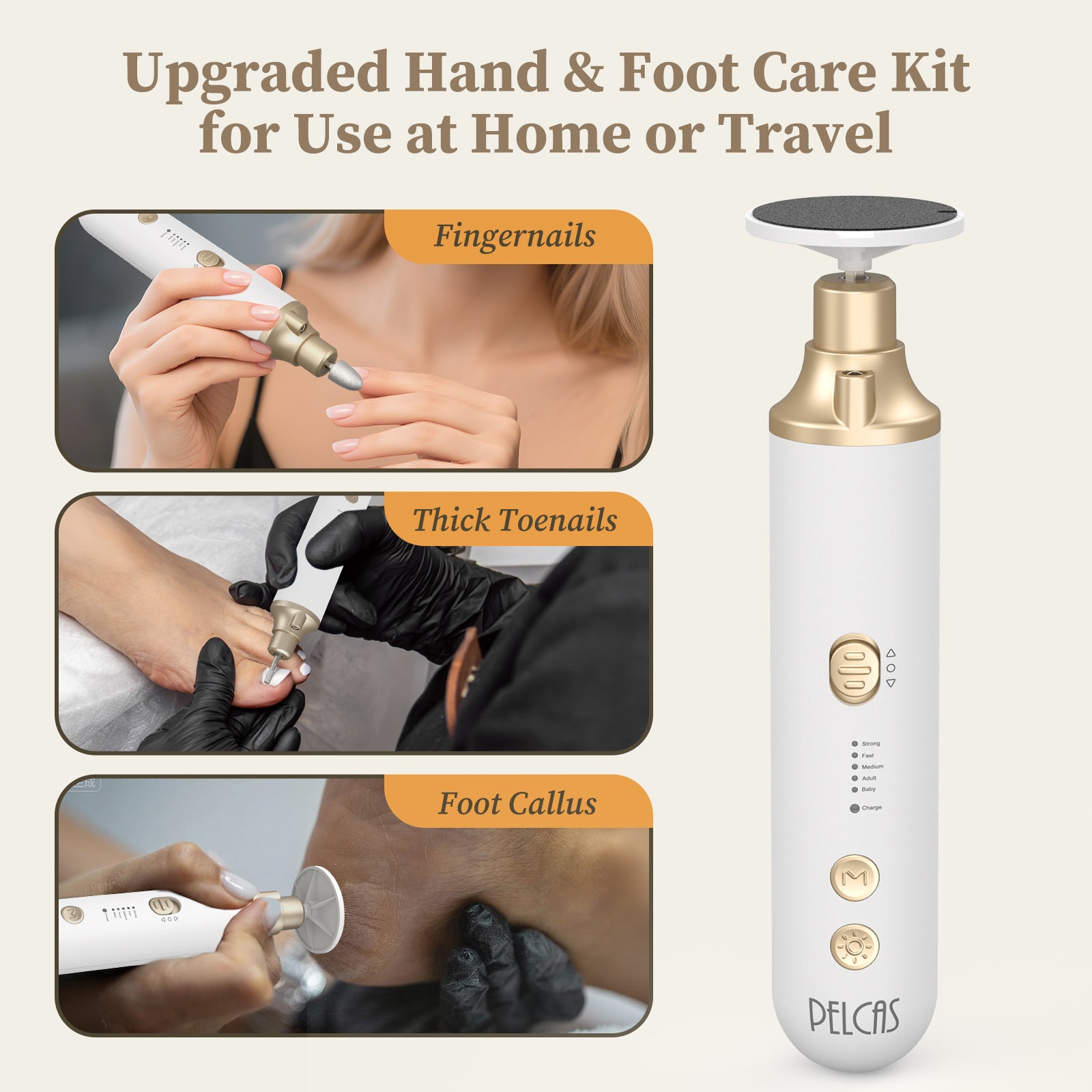 PELCAS 8 in 1 Cordless Electric Nail Drill 