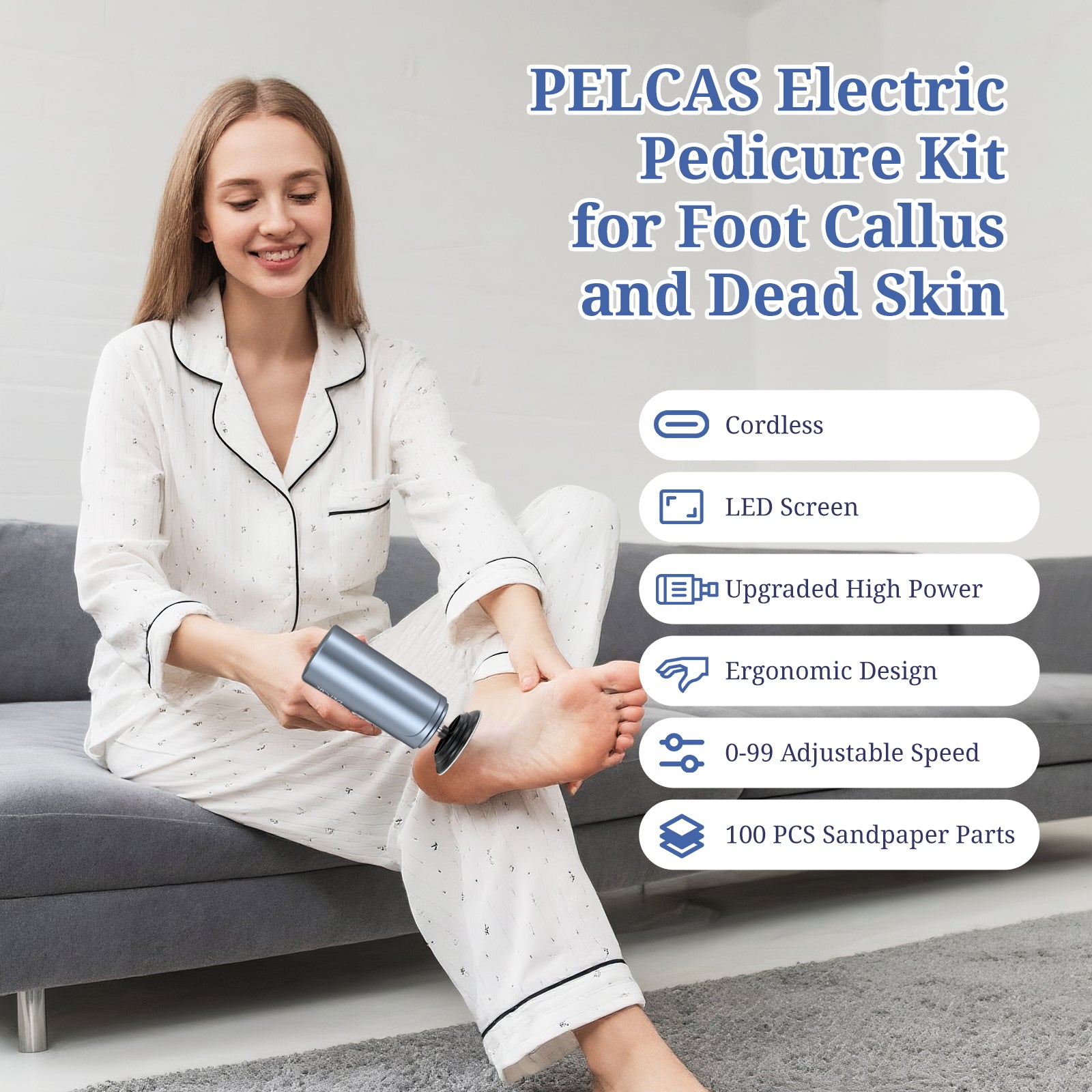 PELCAS Electric Foot File & Callus Remover