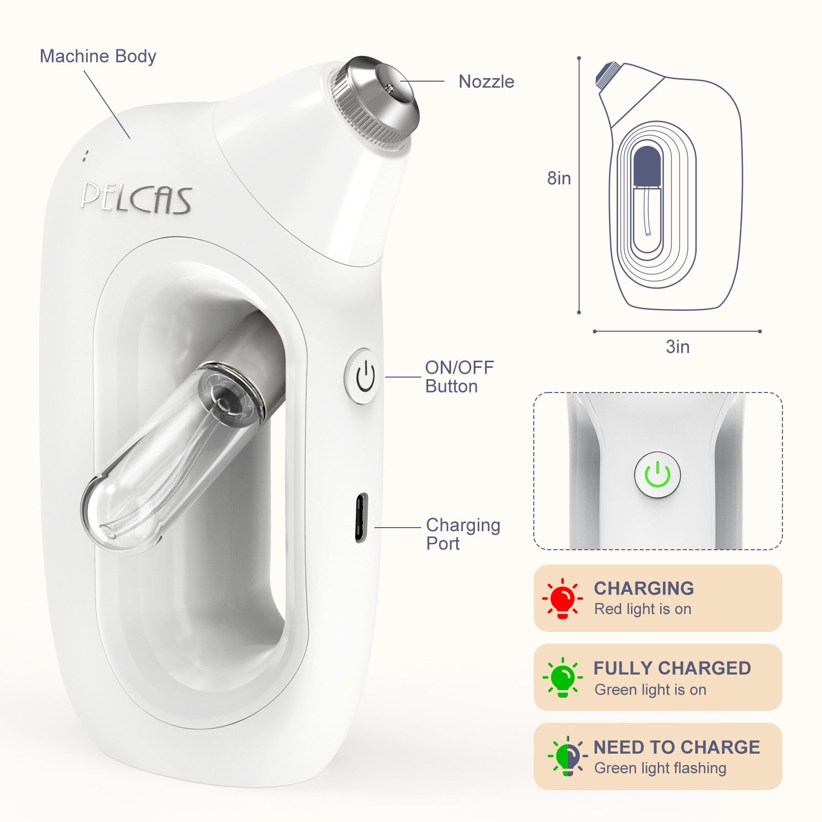 PELCAS cordless facial mister