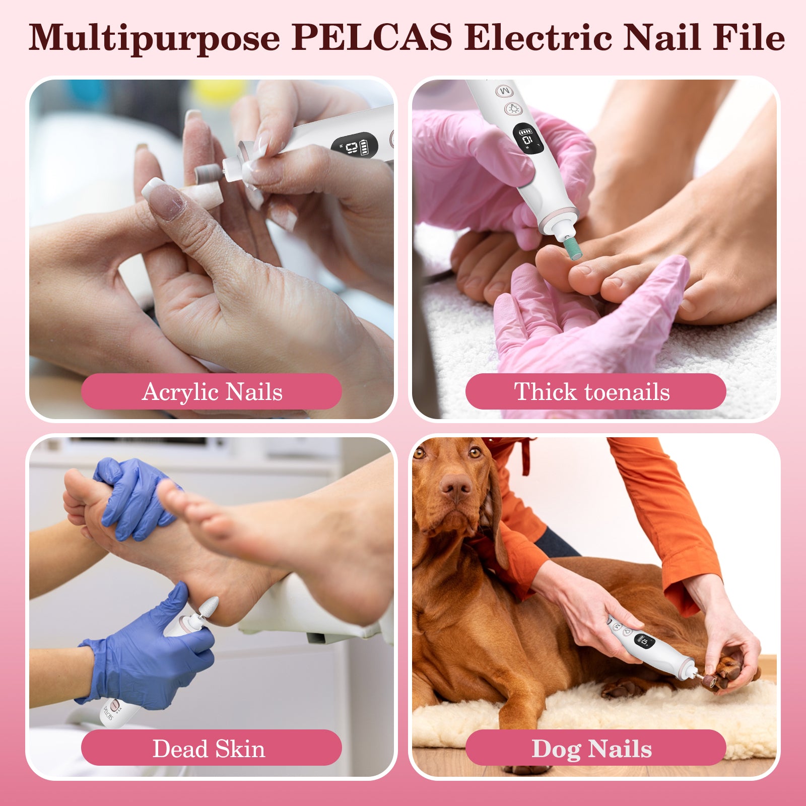 PELCAS 10 Speed Electric Nail File 