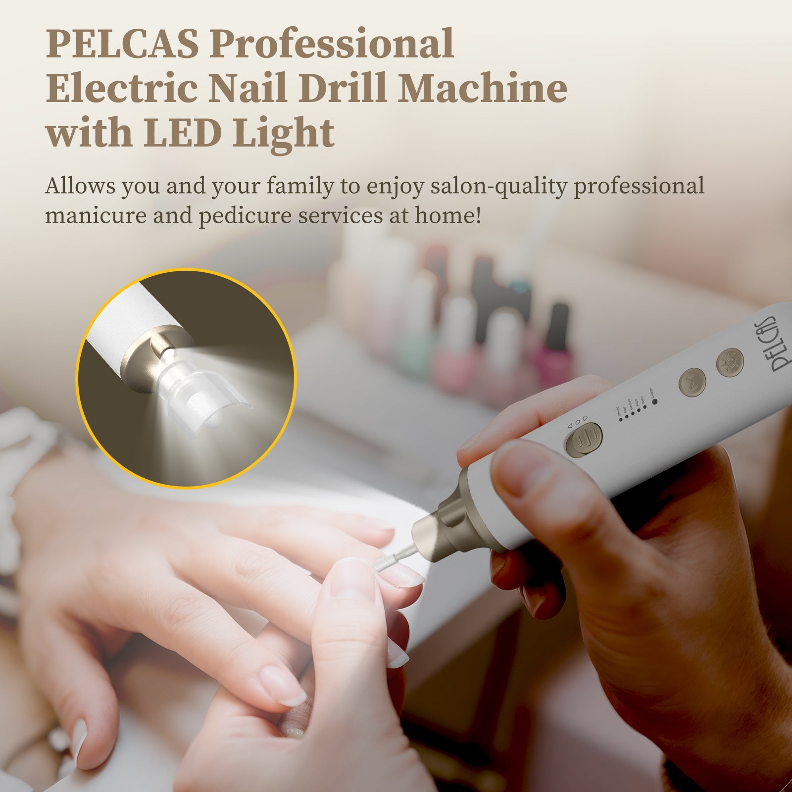 PELCAS 8 in 1 Cordless Electric Nail Drill 