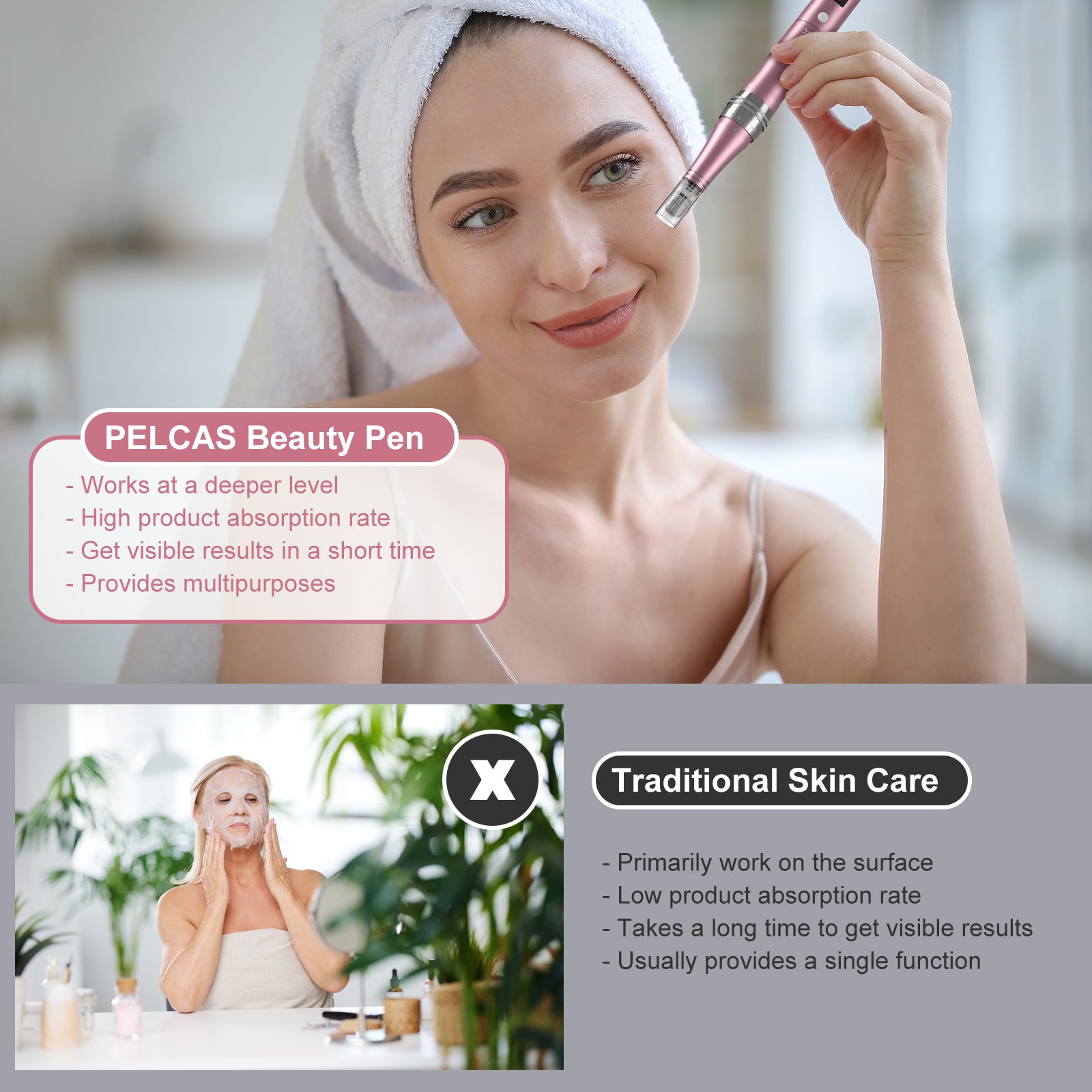 PELCAS Cordless Microneedling Pen 