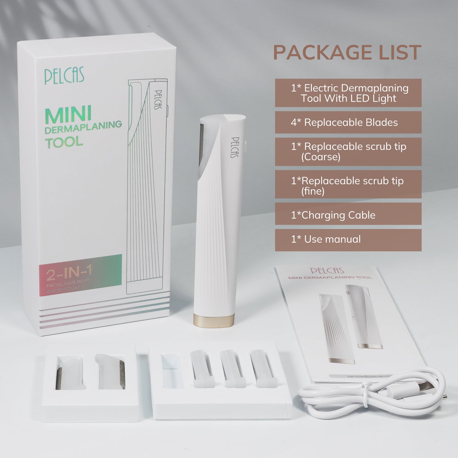 PELCAS Mini Electric Dermaplaning Tool Kit