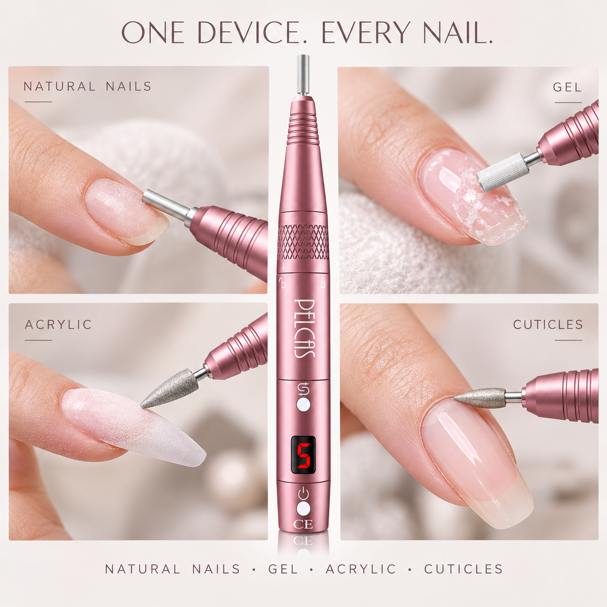 PELCAS 2000 RPM Portable Electric Nail Drill Application 