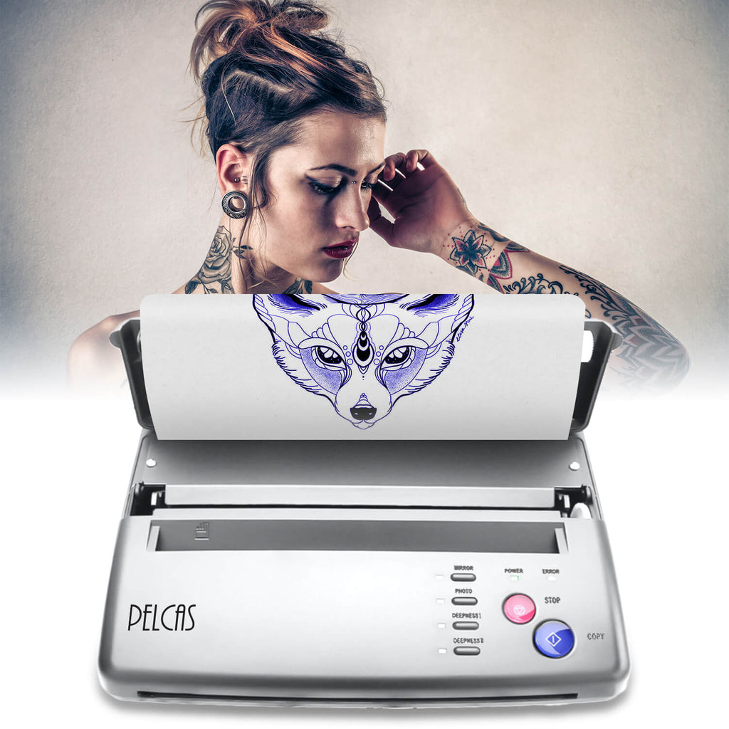 Life Basis Tattoo Stencil Transfer Machine Thermal Tattoo Kit Copier Printer  and Permanent Tattoos Free 10pcs Transfer Paper Silver 