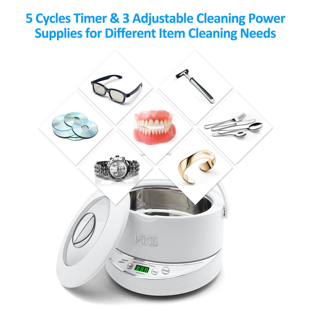 PELCAS CDS-200A Professional Ultrasonic Jewellery Cleaner 750ML with Detachable Tank