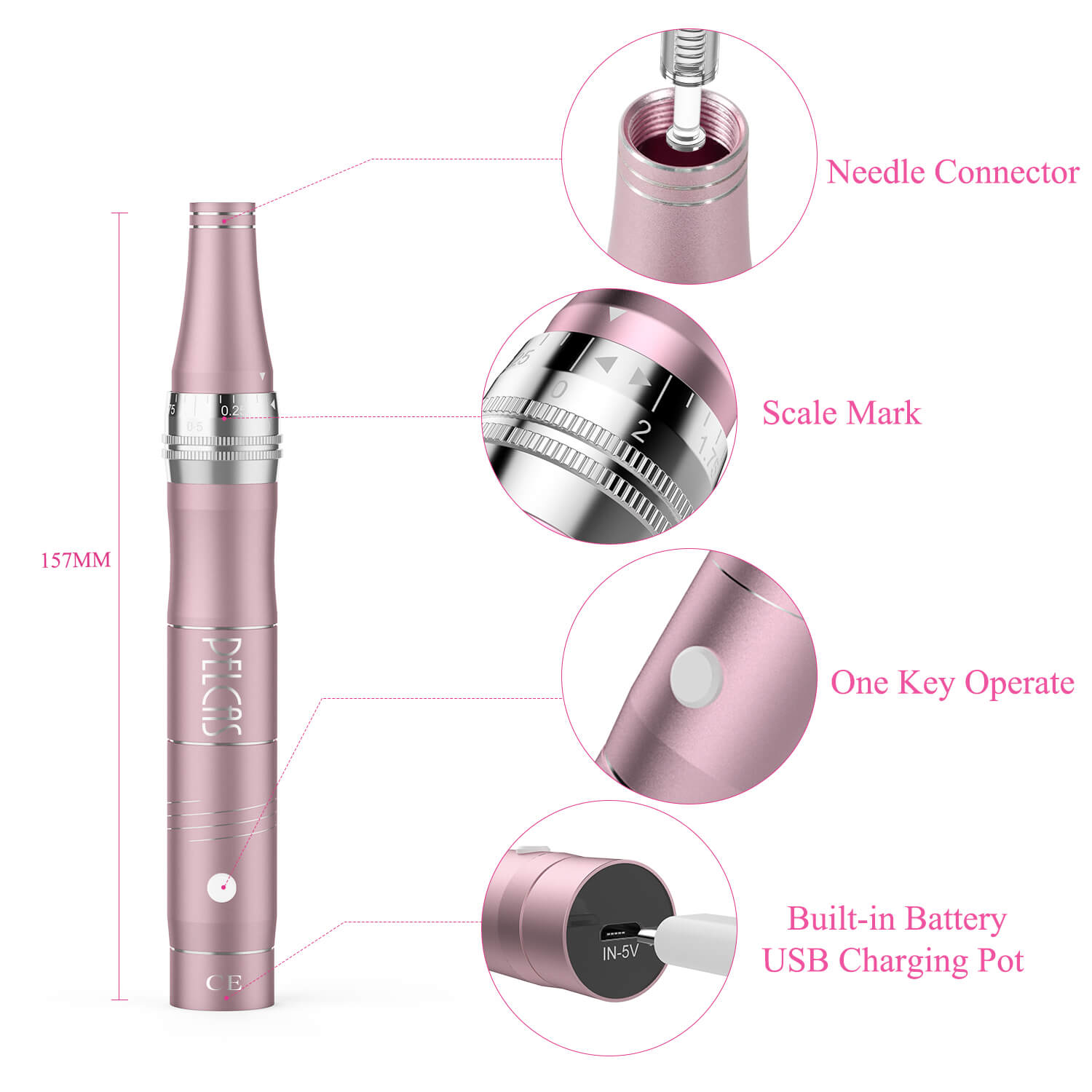 PELCAS Cordless Microneedling Pen