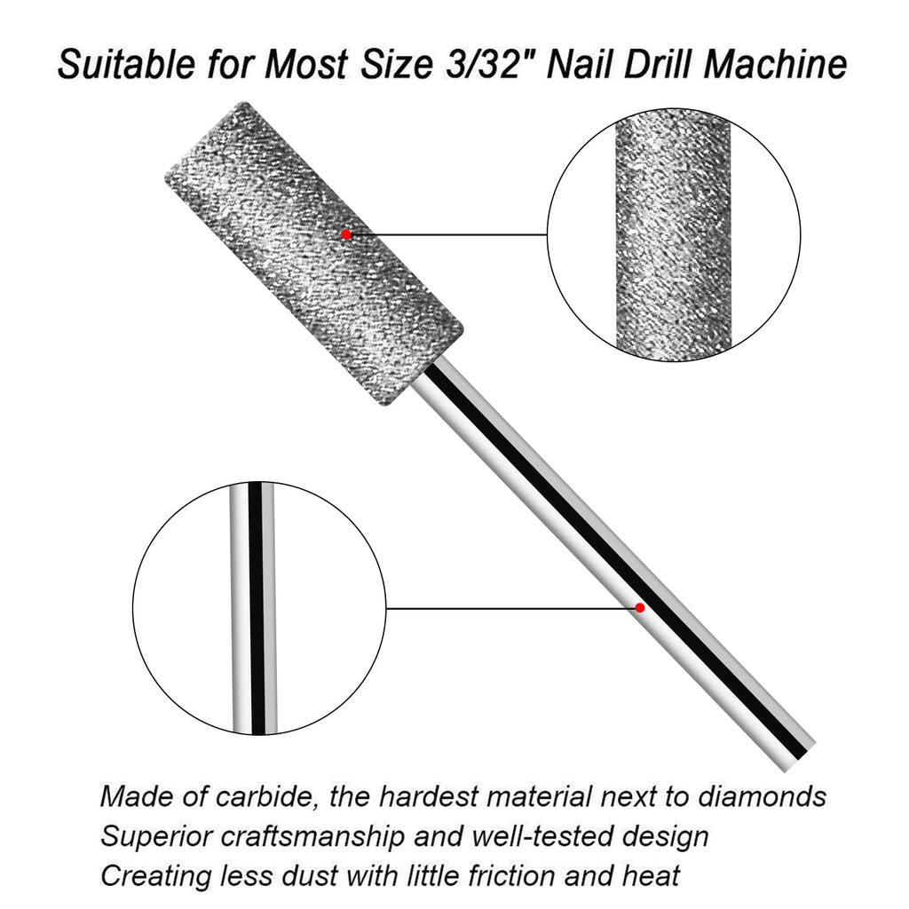 25Pcs Nail Drill Bits Set with Portable Nail Drill Dit Holder, 3/32 Inch Nail  Drill Bits for Acrylic Nails, Ceramic Diamond Carbide Cuticle Efile Remover  Bits for Home Salon Acrylic Gel Nail