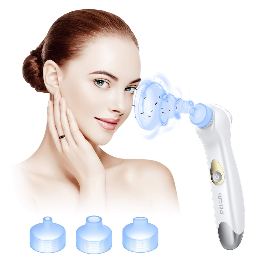 PELCAS Blackhead Remover Vacuum with 4 Replaceable Suction Heads(Rechargeable)